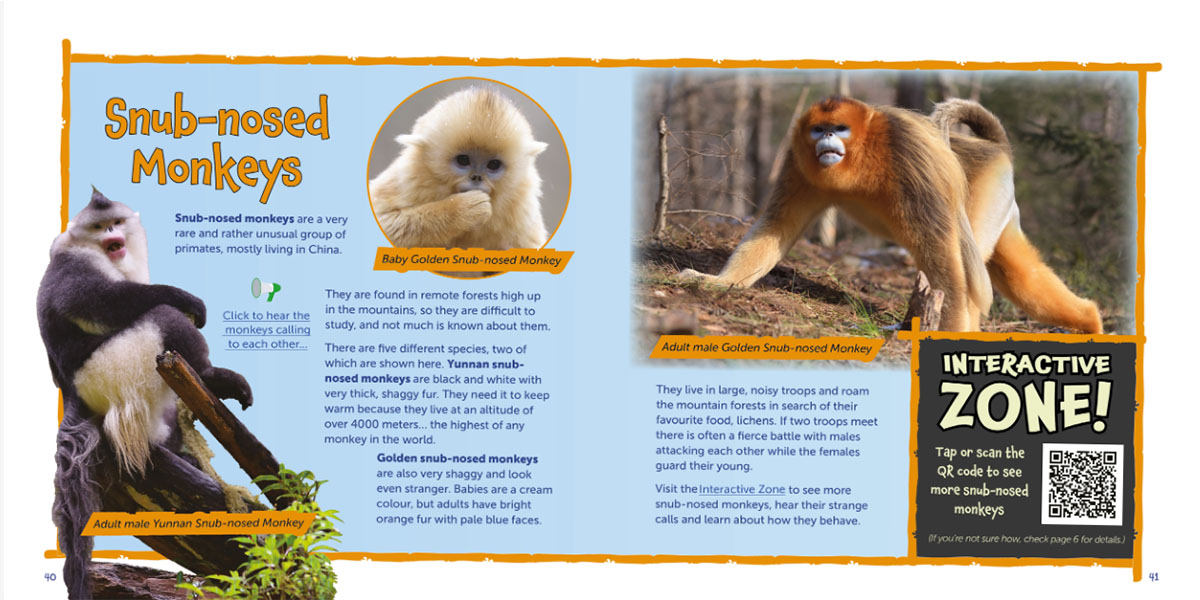 SN Monkey page of Wildlife of the World - China by Hugh Lansdown
